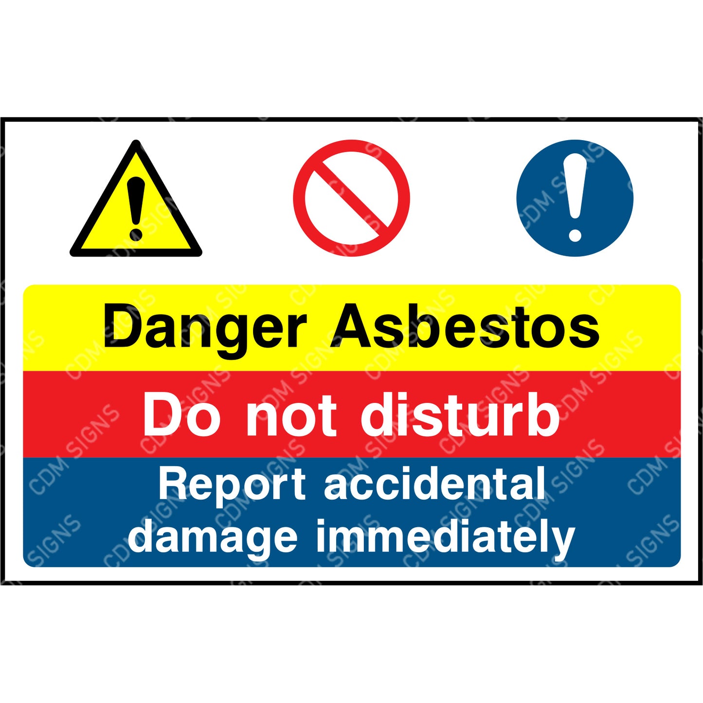 Danger asbestos multi message sign