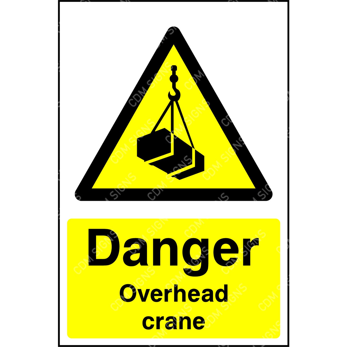 Danger overhead crane sign