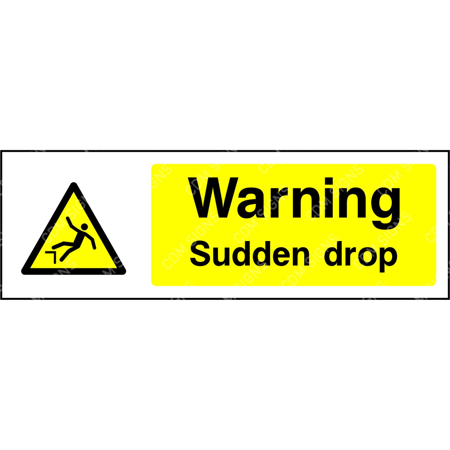 Warning sudden drop sign