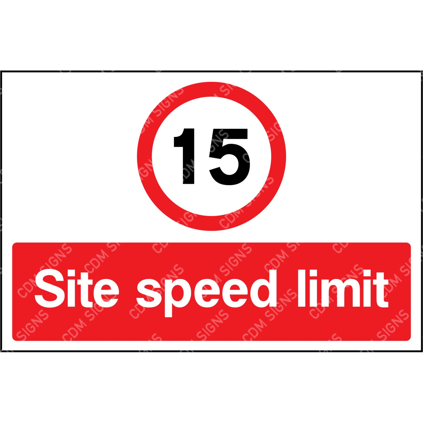 15mph site speed limit sign