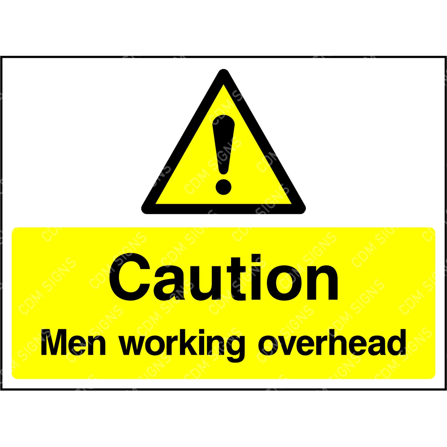Caution men working overhead sign
