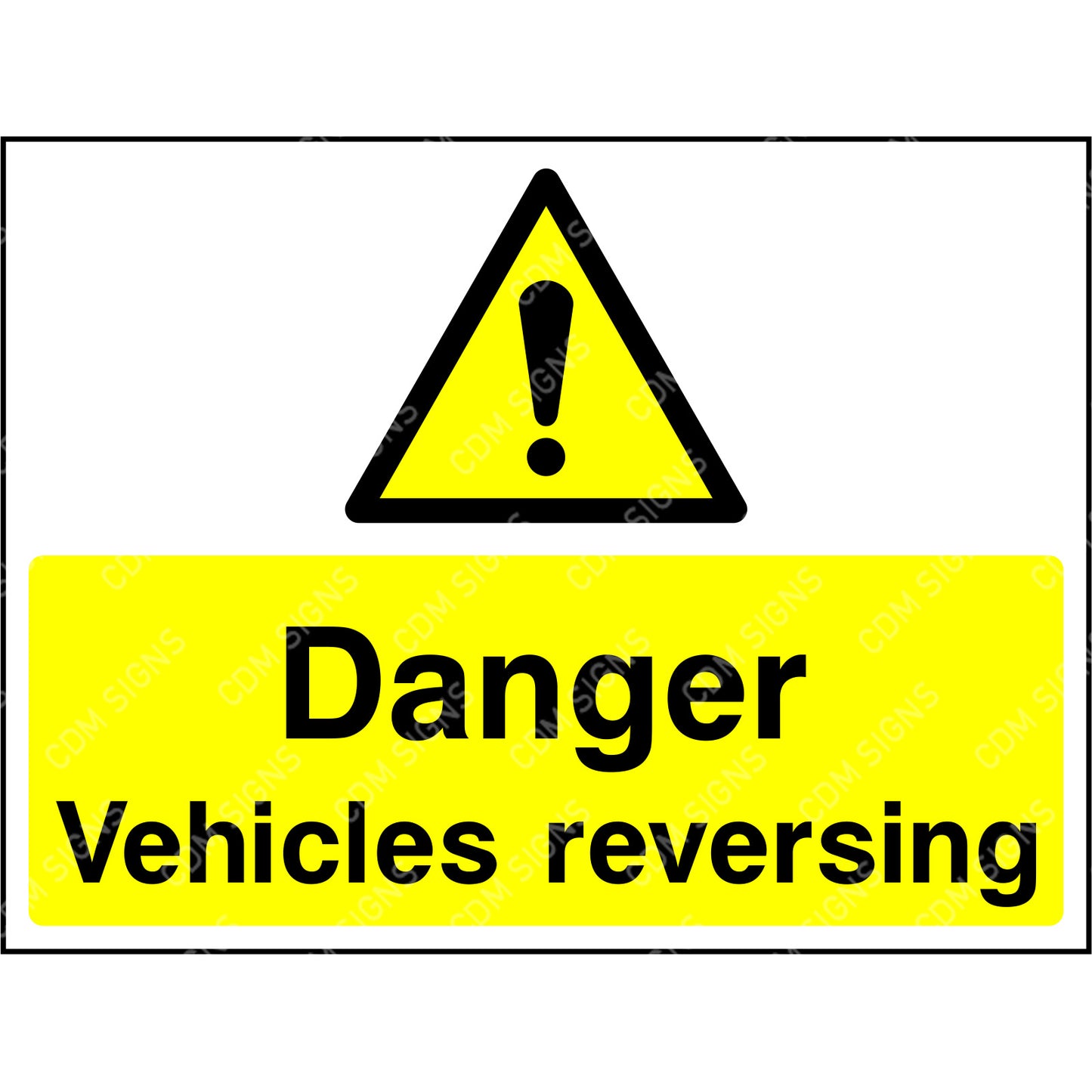 Danger vehicles reversing sign
