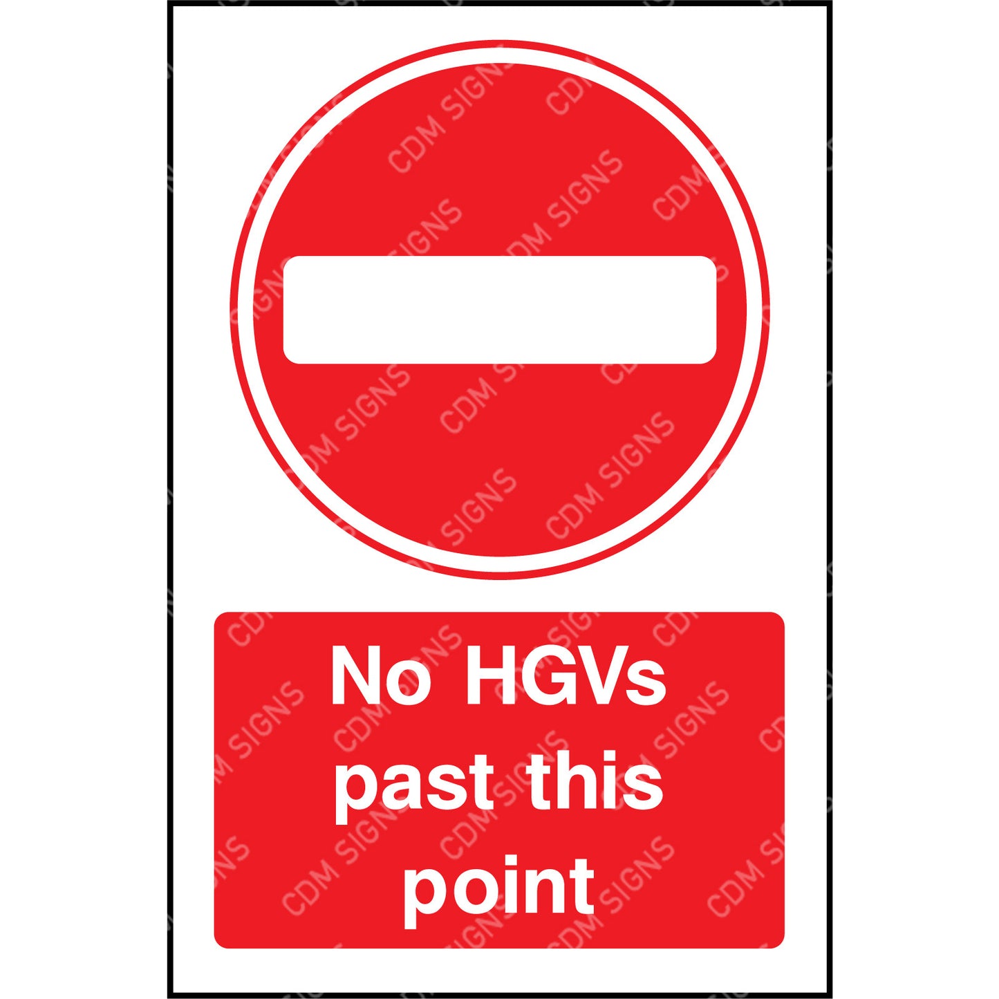 No HGVS past this point sign
