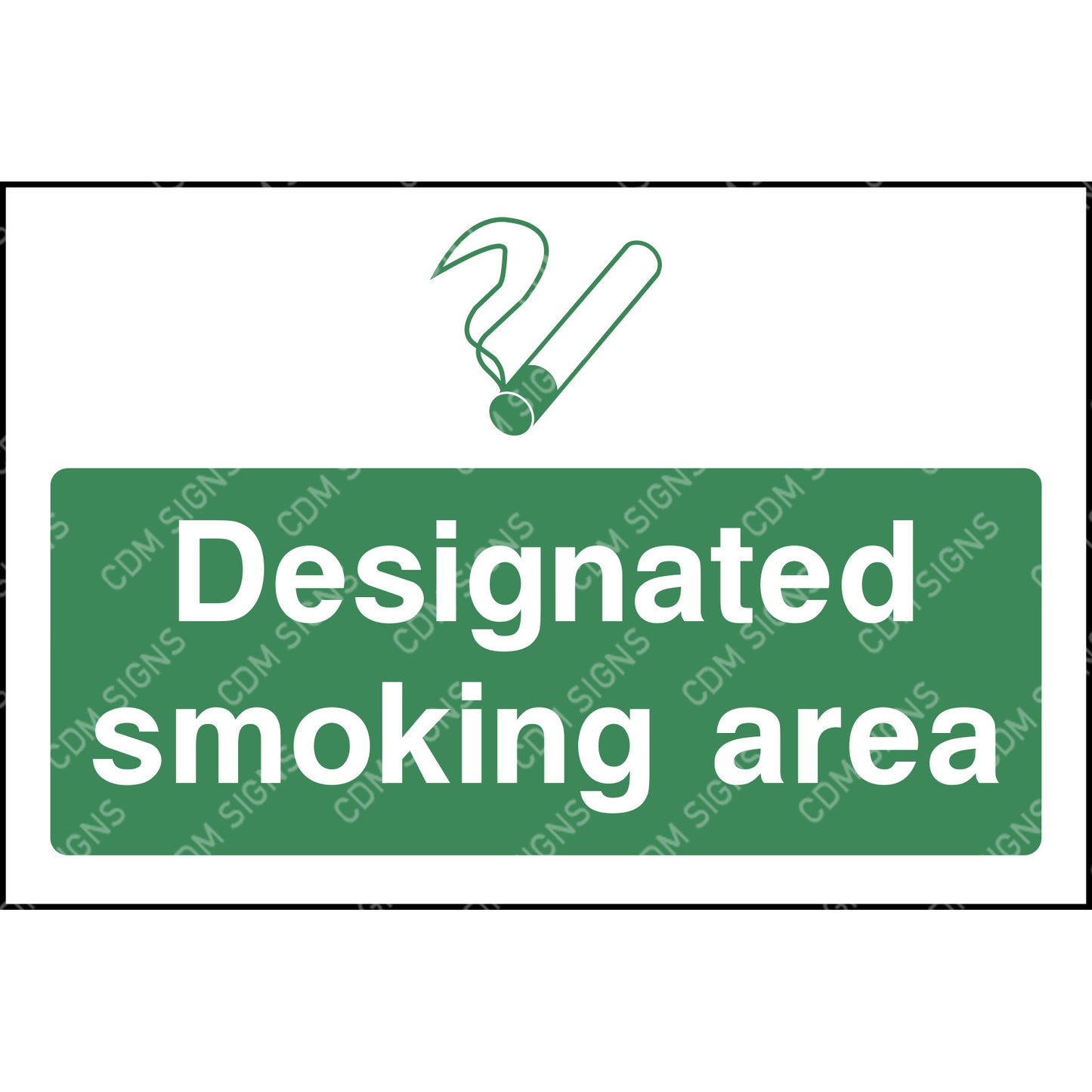 designated smoking area sign