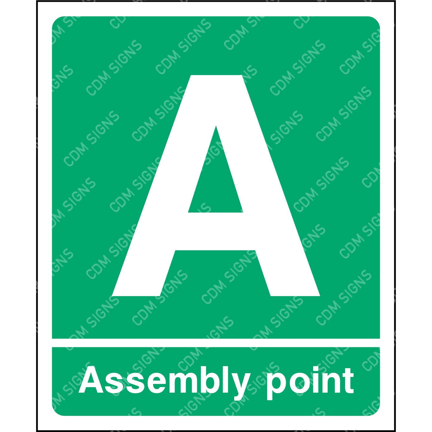 assembly point A sign