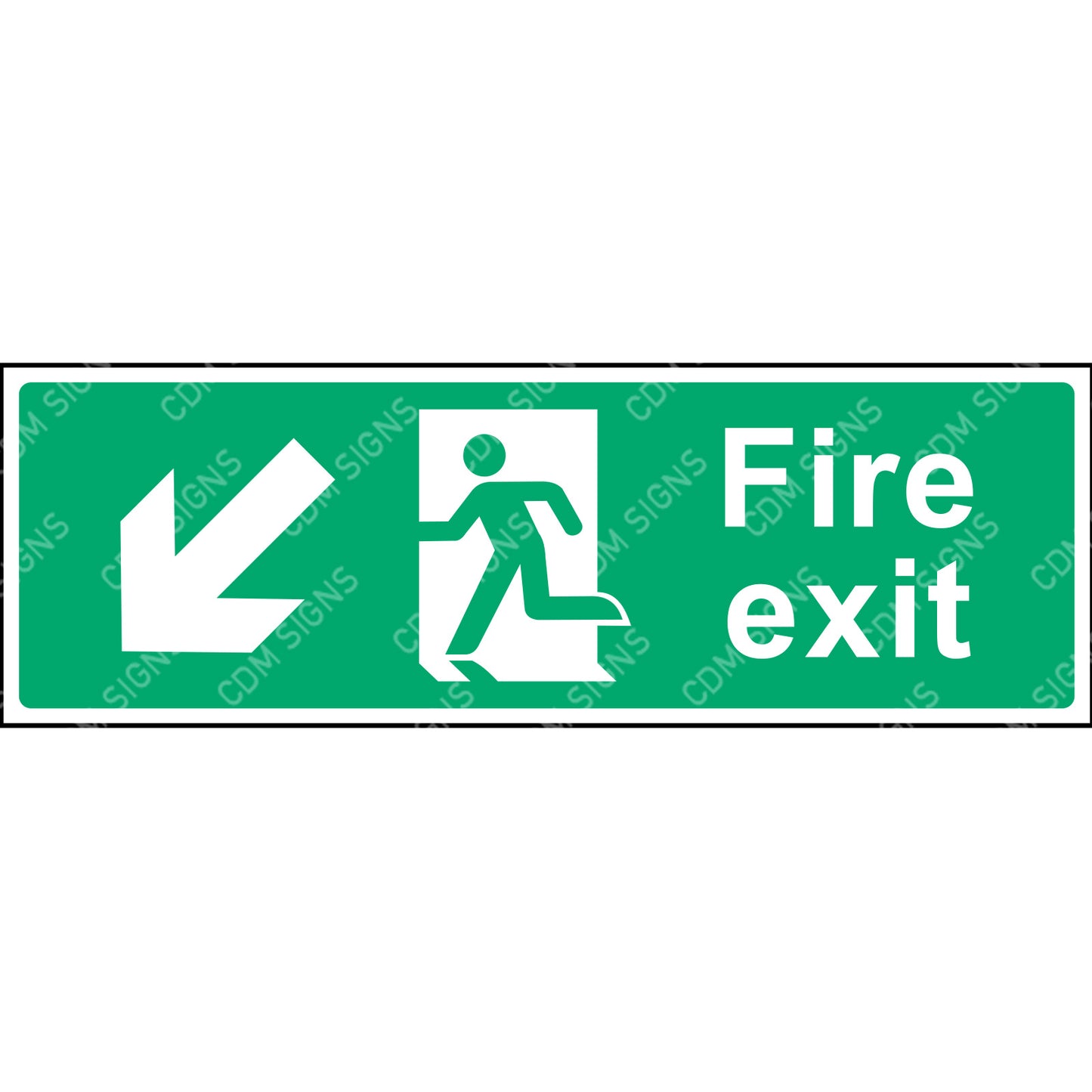 Emergency Fire exit down left sign