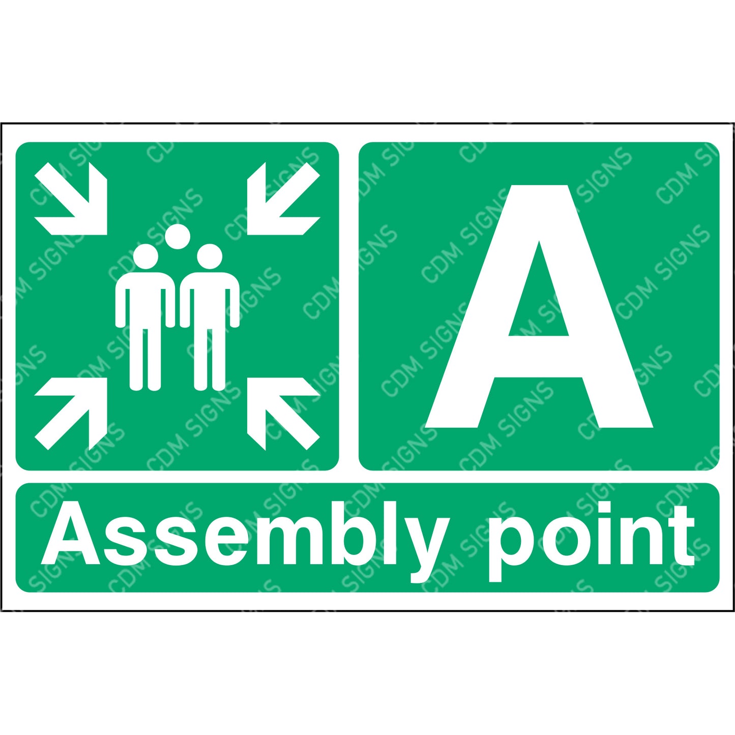 Emergency assembly point A sign