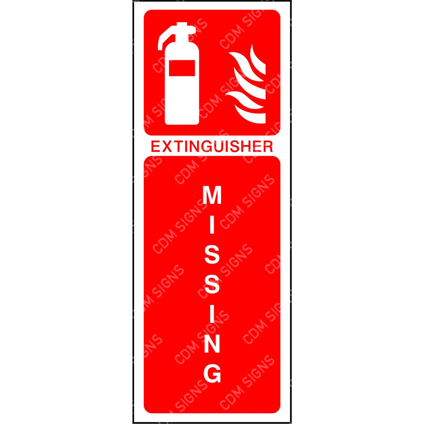 missing fireextinguisher sign