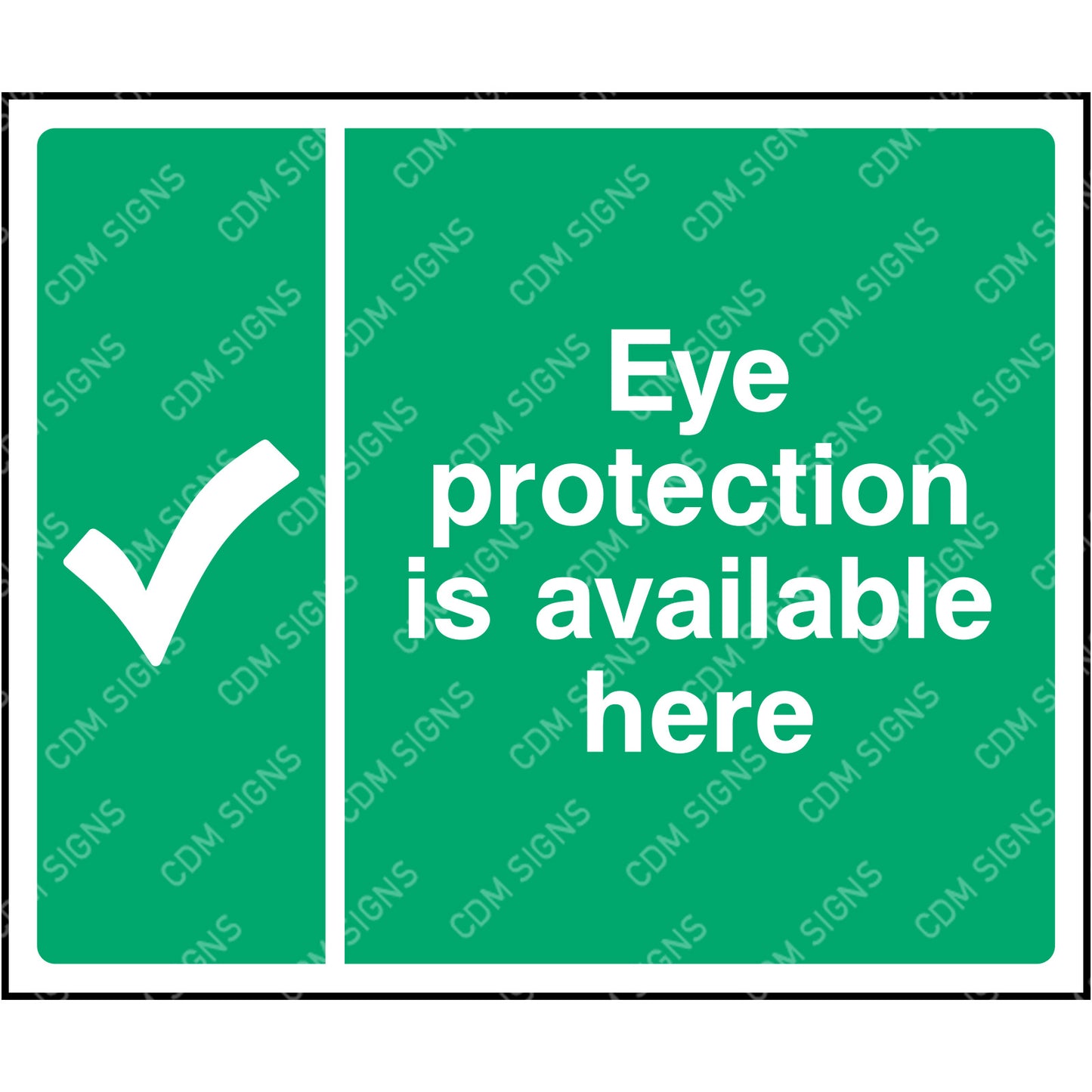 Eye protection is available here sign