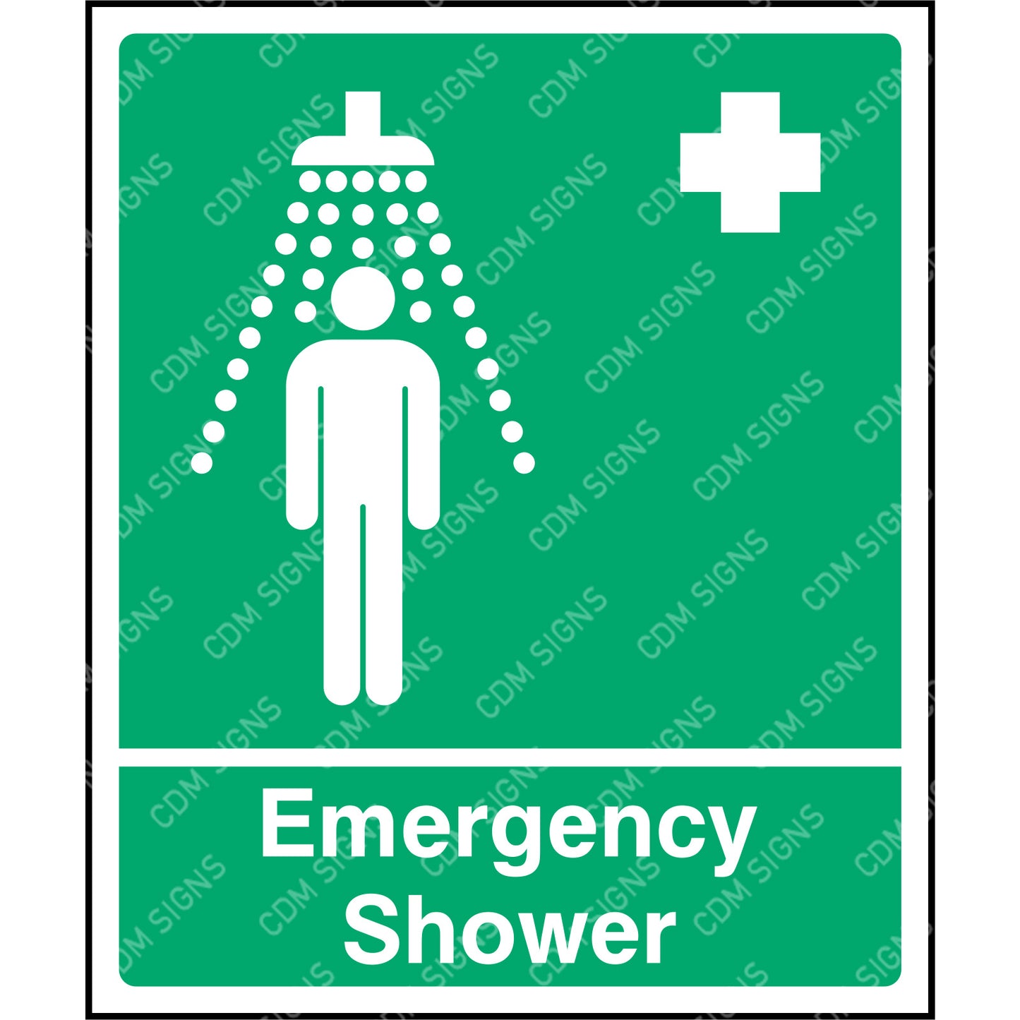 Emergency shower sign