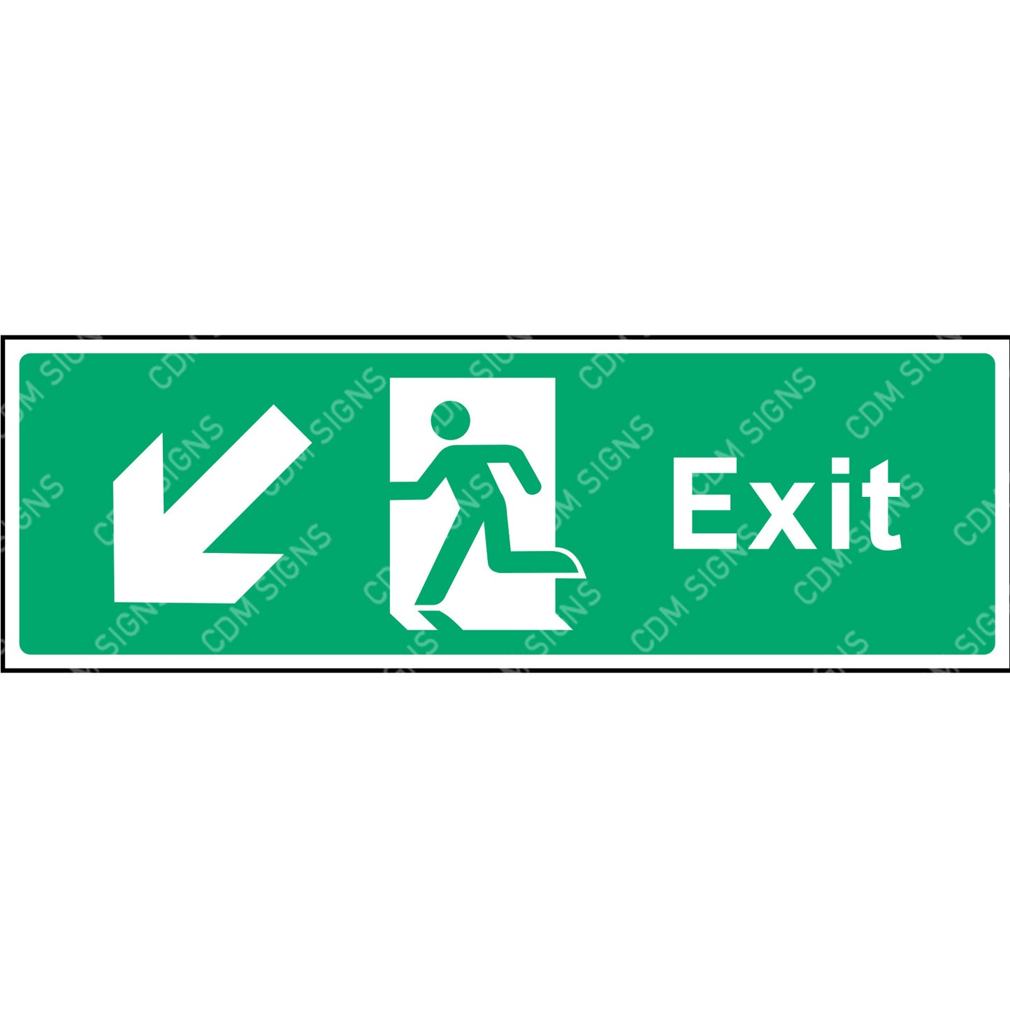 Fire exit down left sign