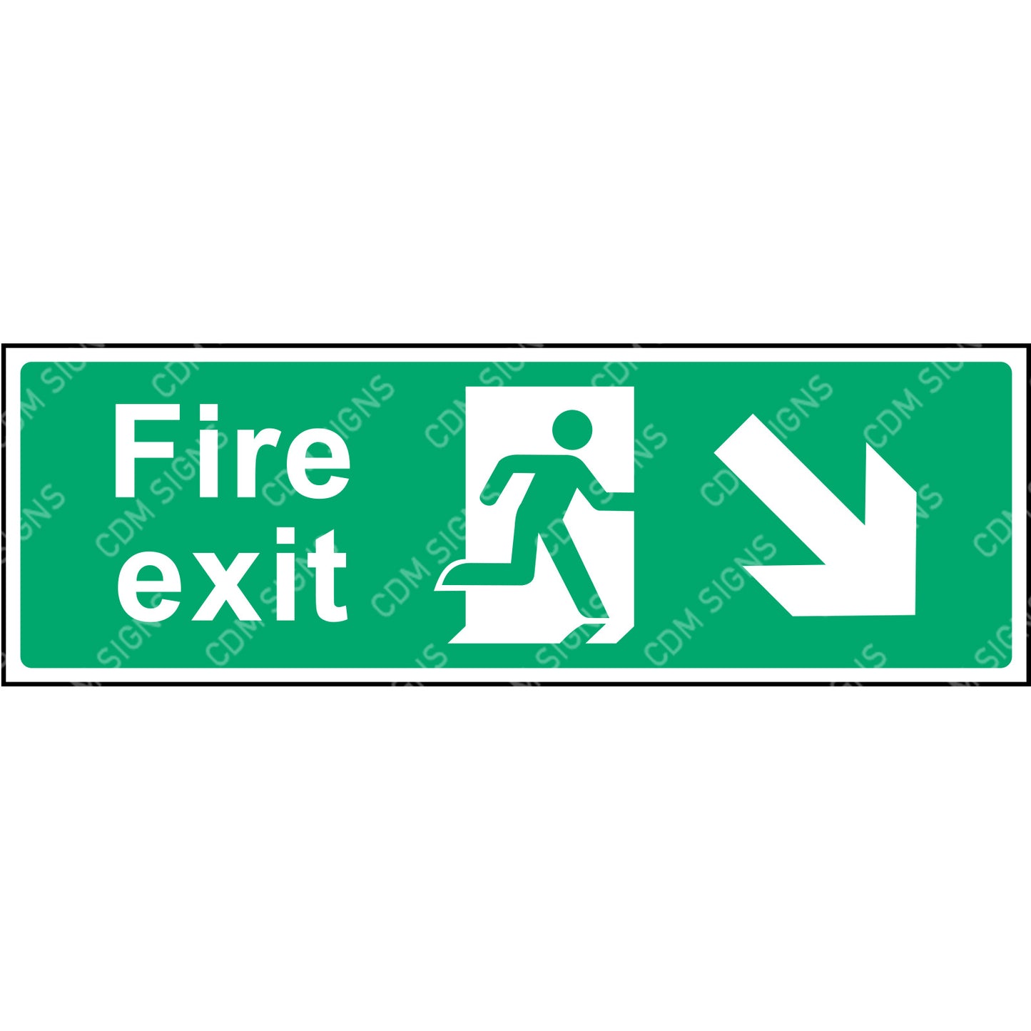 Fire exit down right sign