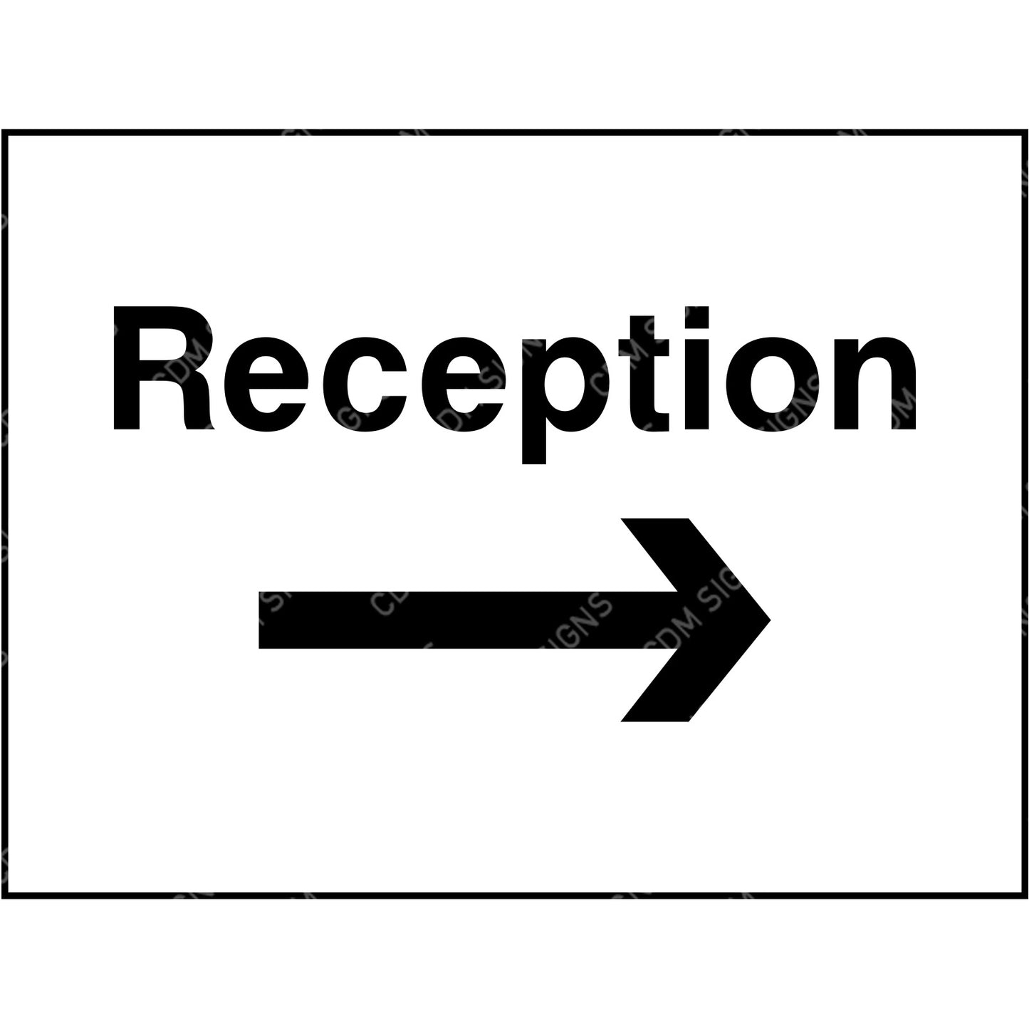 Site reception right arrow sign