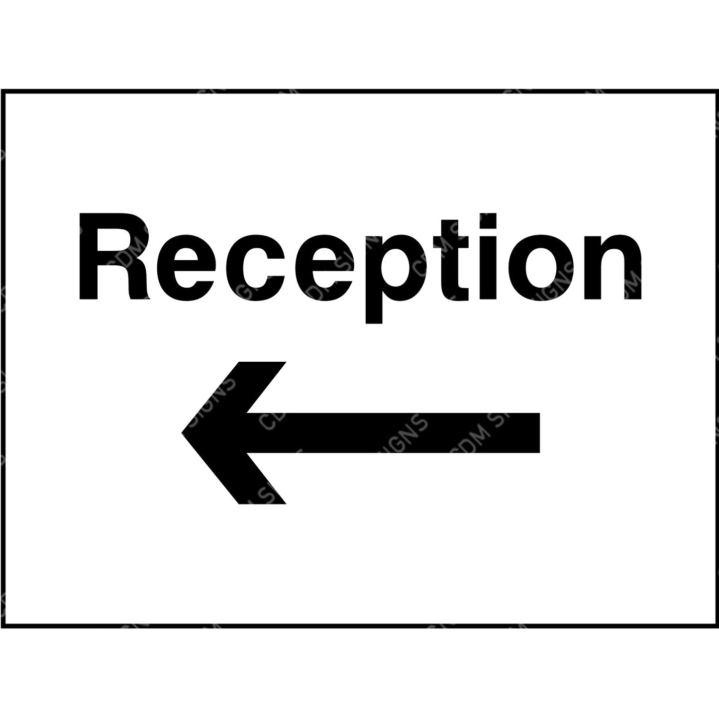 Site reception left arrow sign