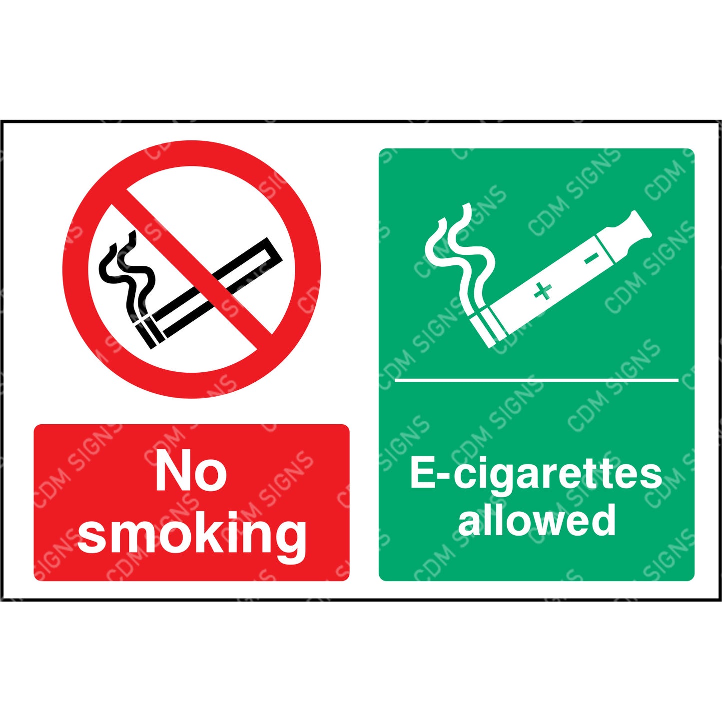 No Smoking sign and E-cigarettes allowed notice