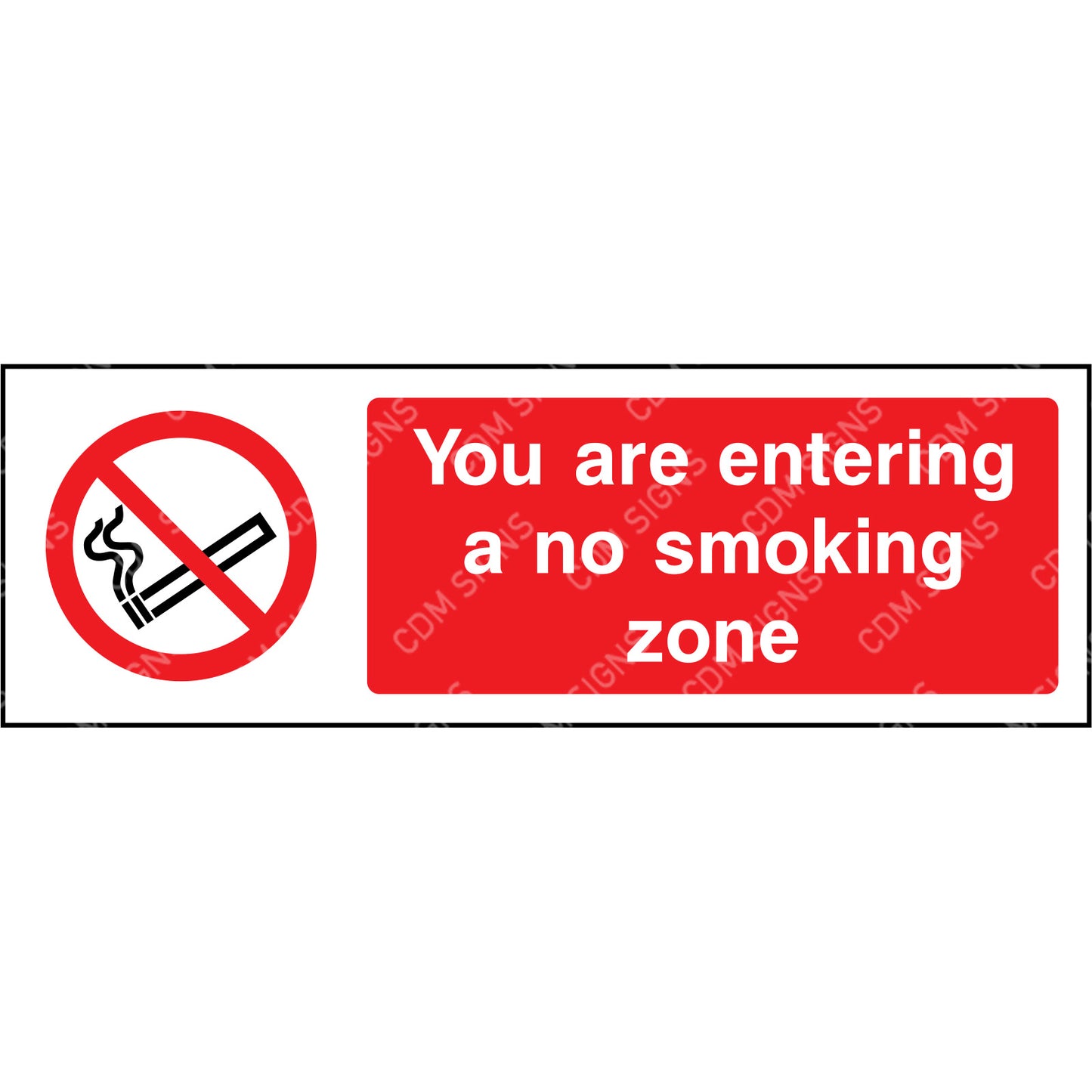 You are entering a no smoking zone sign