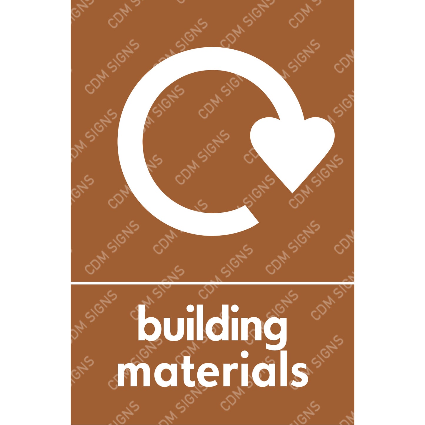 Building materials recycling sign