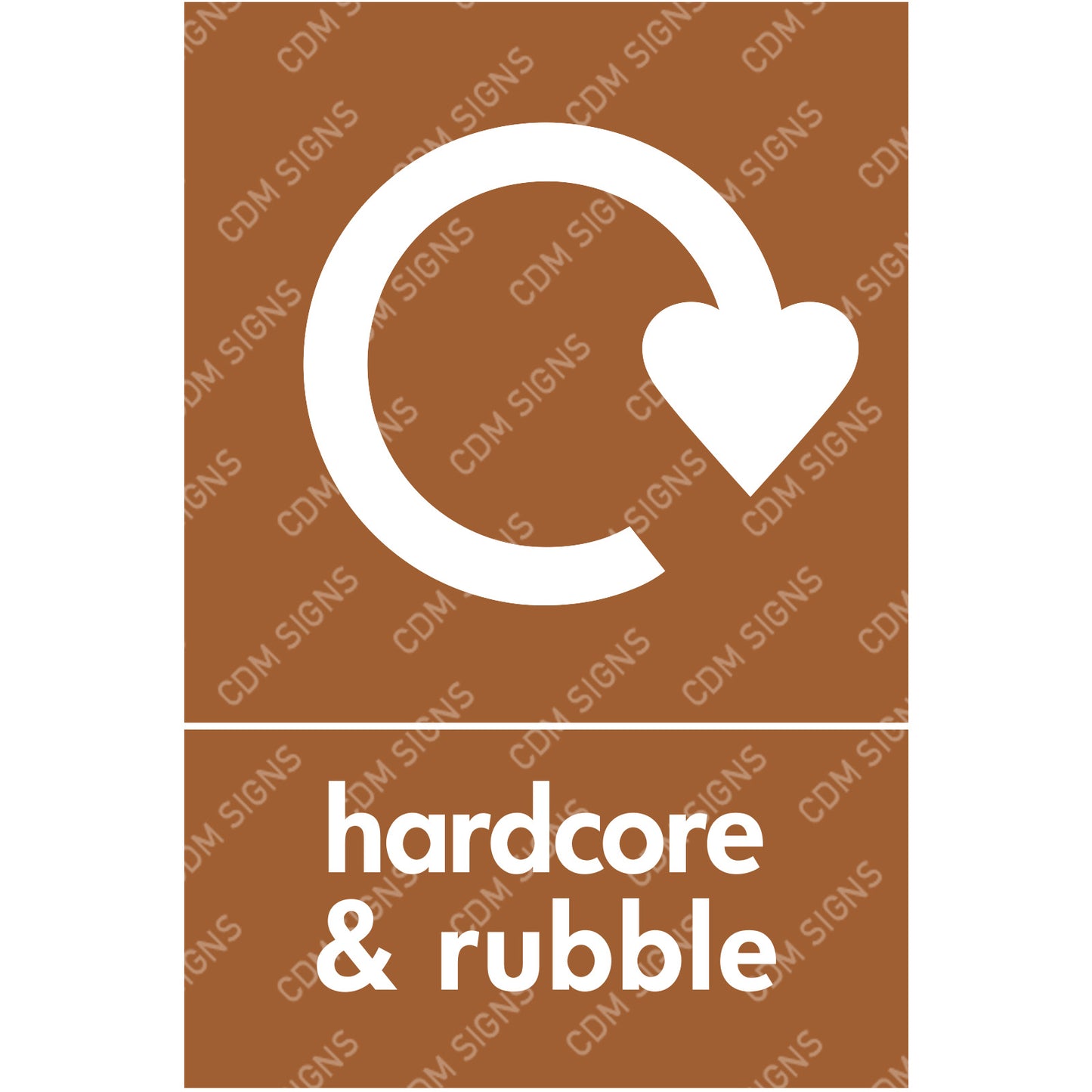 Hardcore & rubble recycling sign