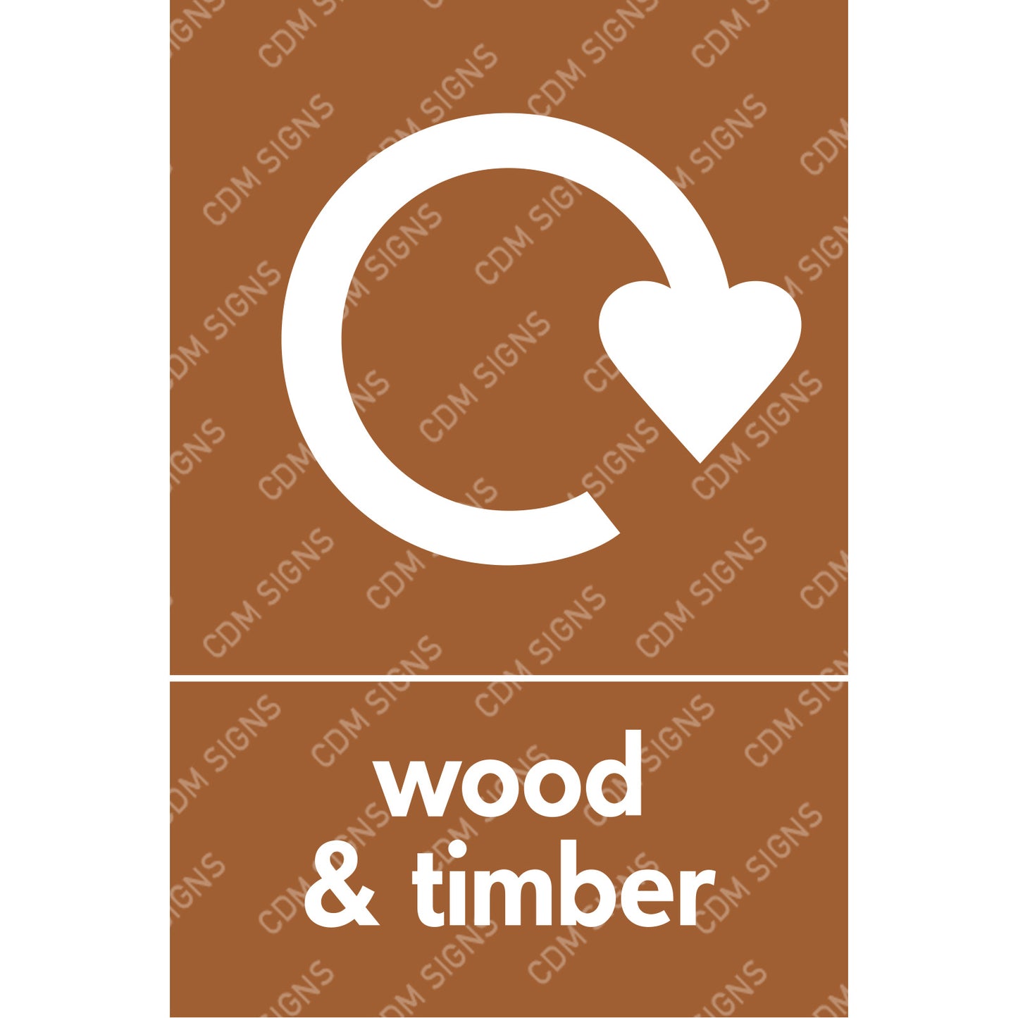 Wood and timber recycling sign