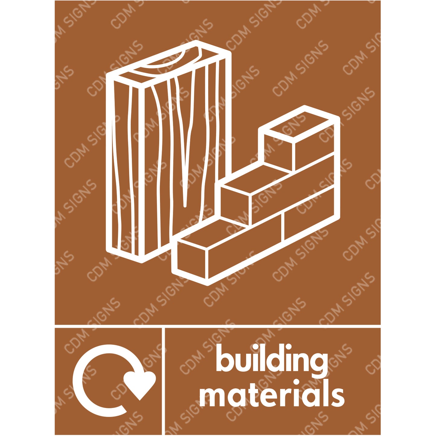 Building materials recycled site sign