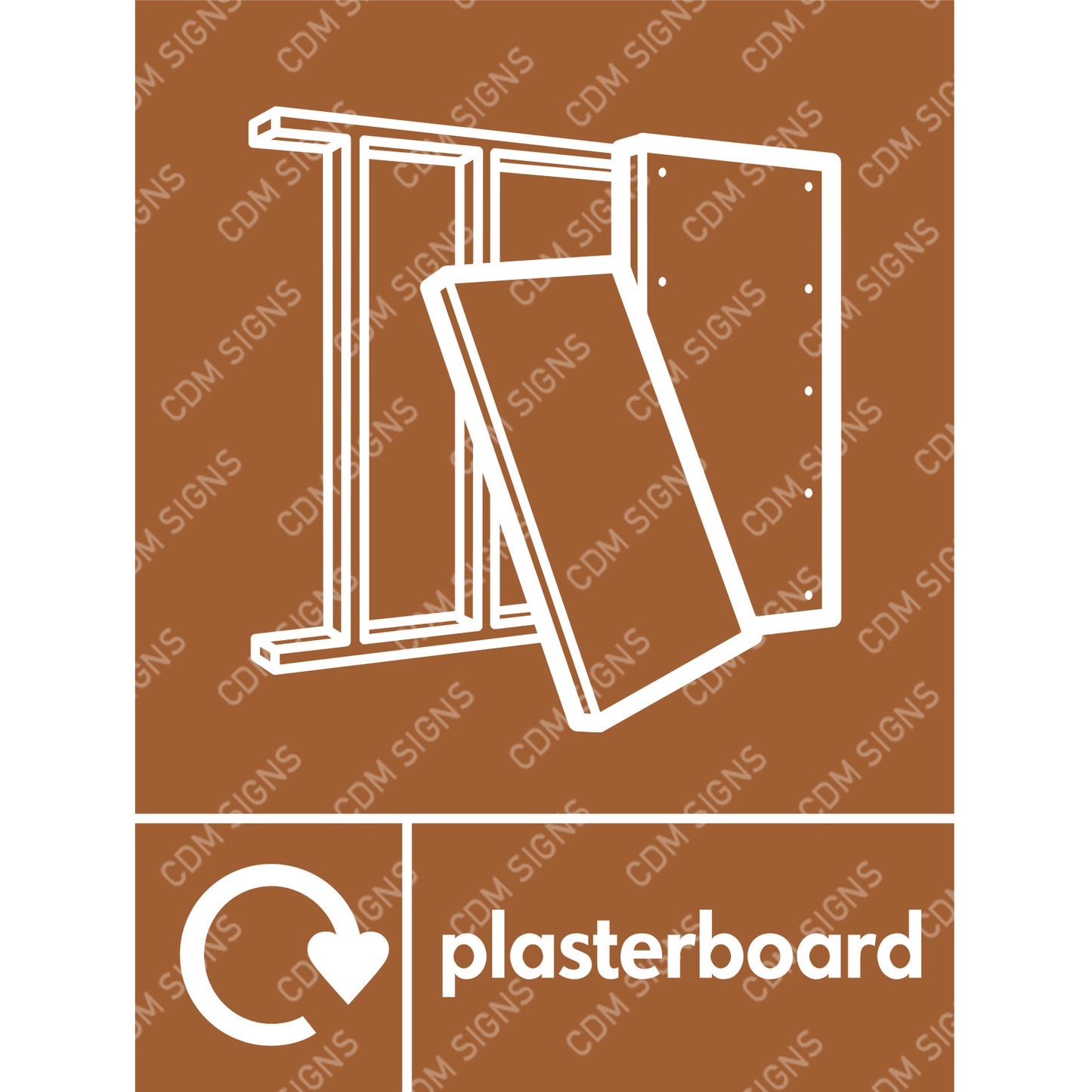 Plasterboard recycling sign for building site