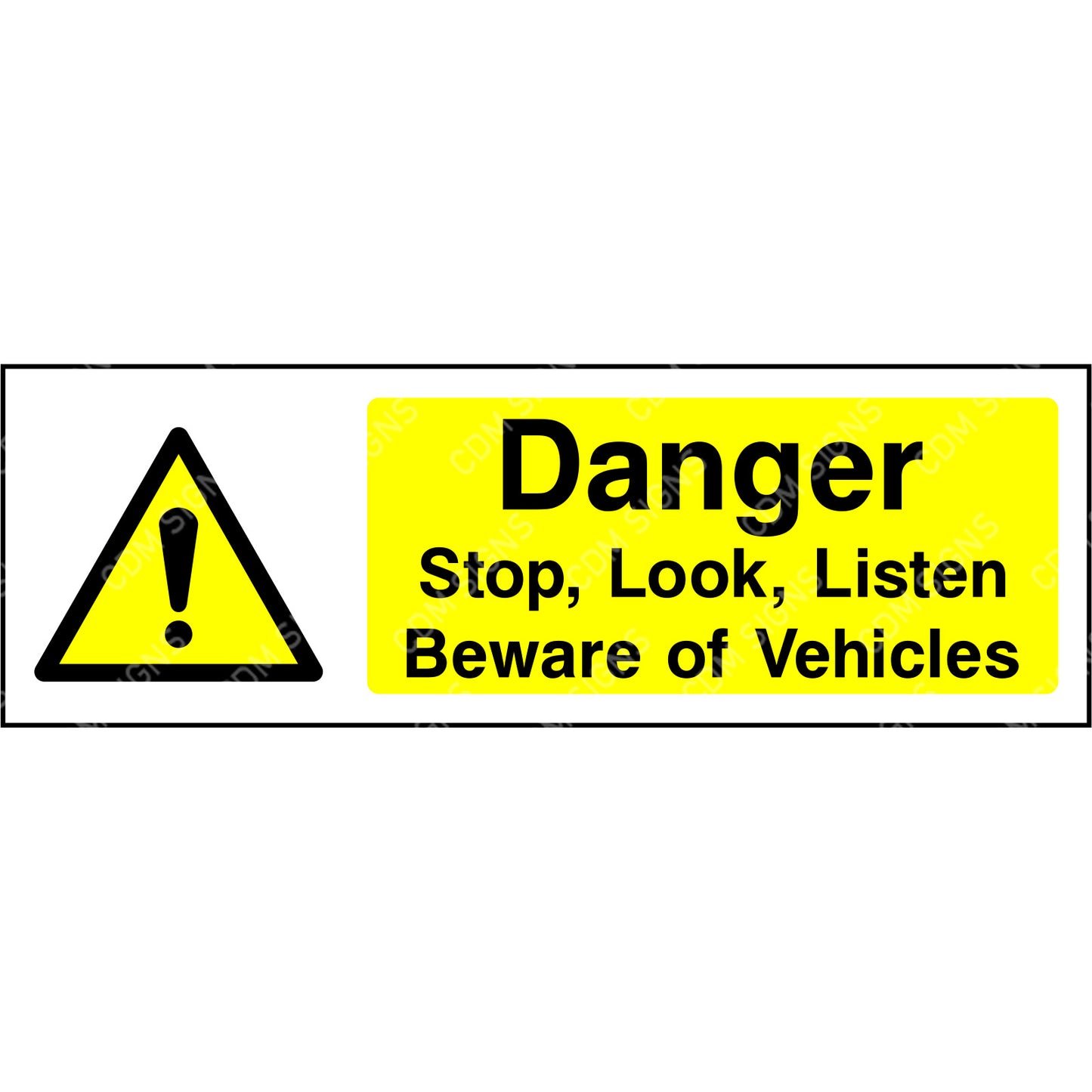 danger stop look and listen sign