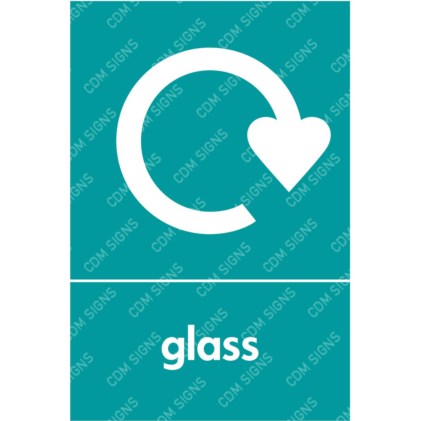glass recycling sign