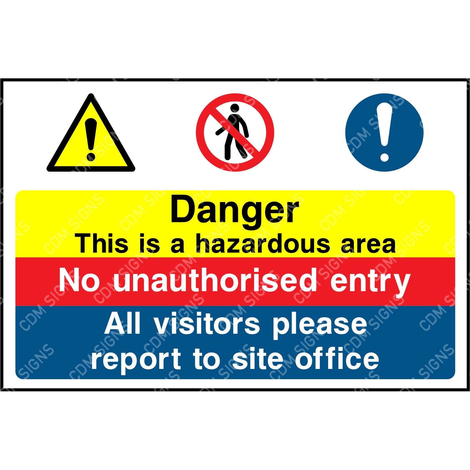 Multi Message Safety Sticker Danger hazardous area multi message sign