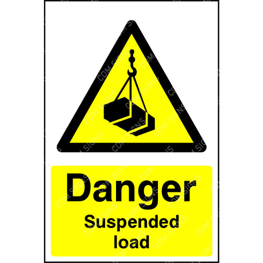 Danger suspended load sign