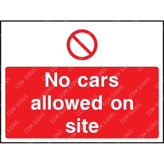 No cars allowed on site sign