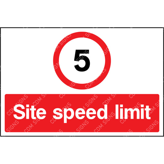 5mph site speed limit sign