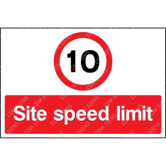 10mph site speed limit sign