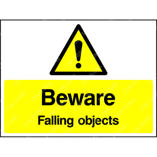 Beware falling objects sign