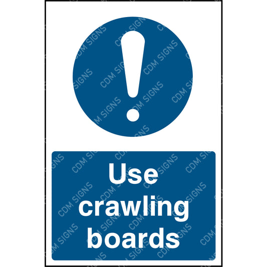 Use crawling boards sign