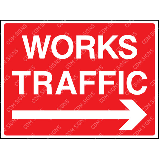 Works traffic right arrow sign