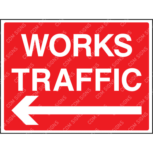 Works traffic left arrow sign