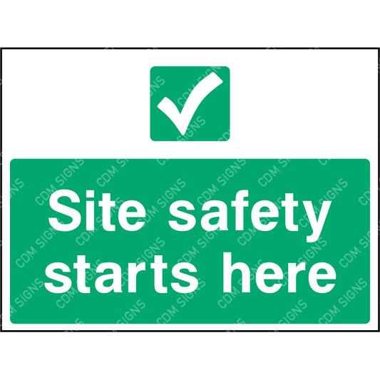 Site safety starts here sign