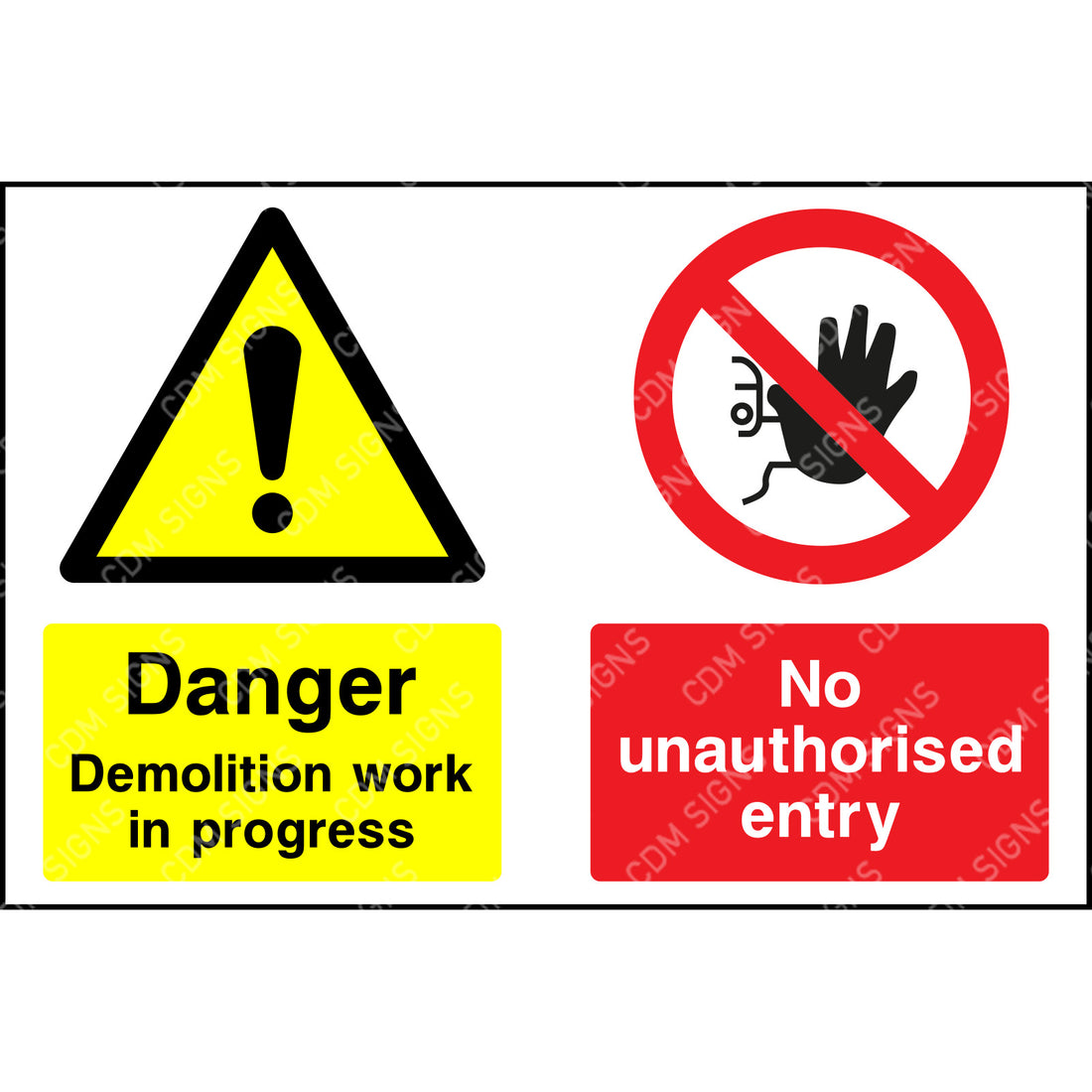 Danger demolition in progress & No unauthorised entry - Site signs ...