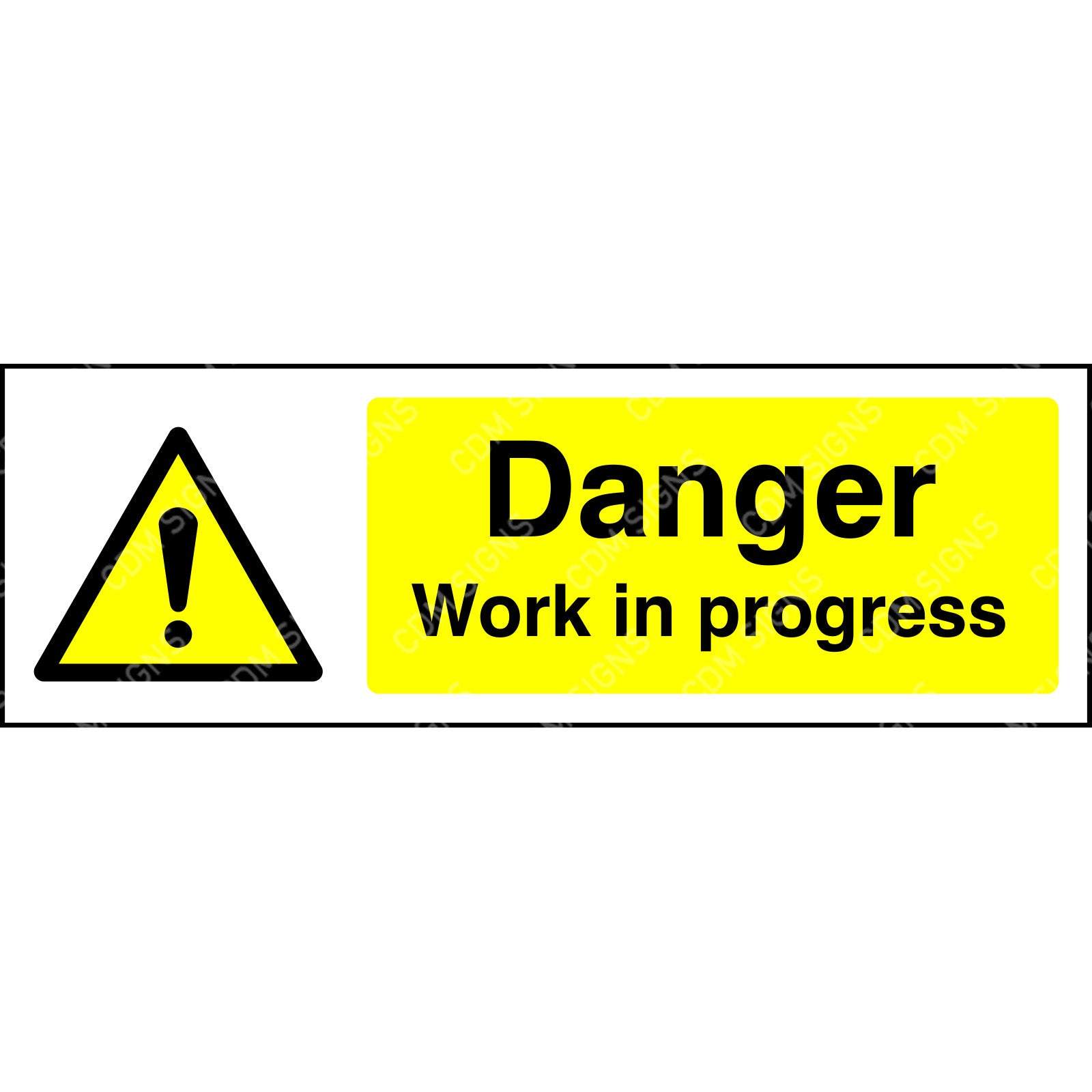 Danger Work In Progress Sign Danger work in progress sign