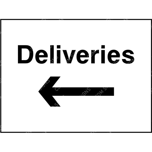 deliveries left sign