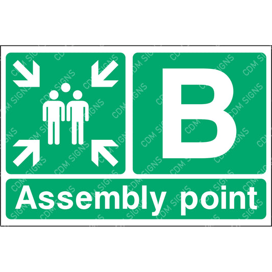 Emergency Assembly point b sign 