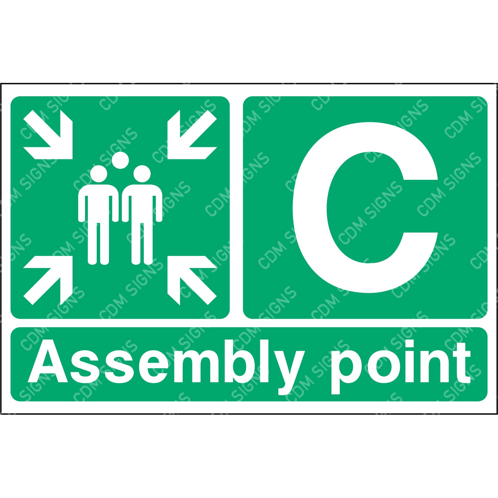Emergency assembly point c sign