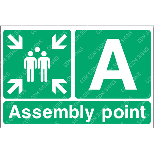 Emergency assembly point A sign