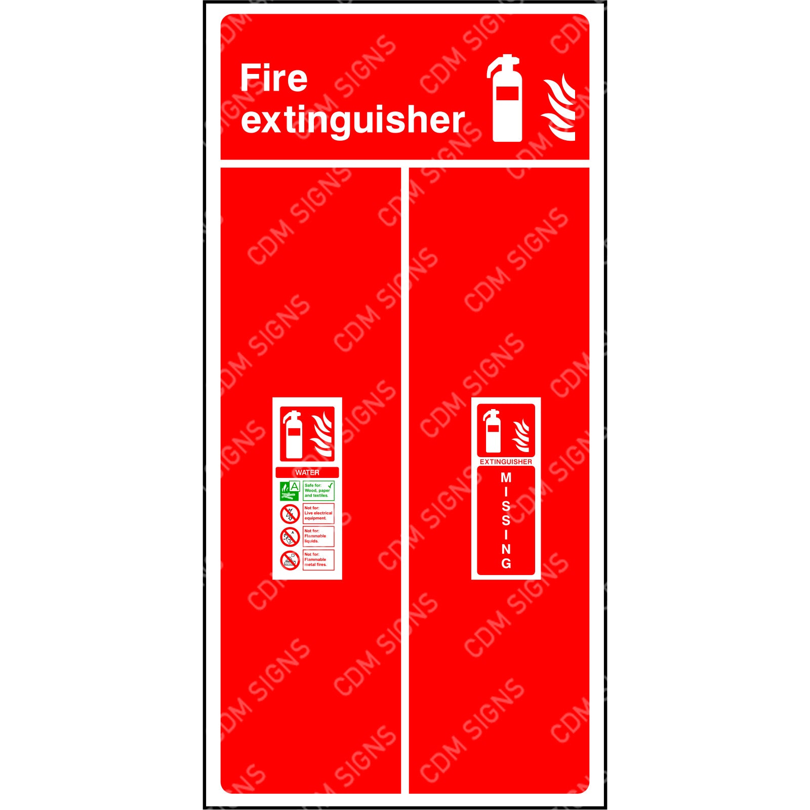 Fire Storage Sign Fire equipment signs -Water - Fire signs