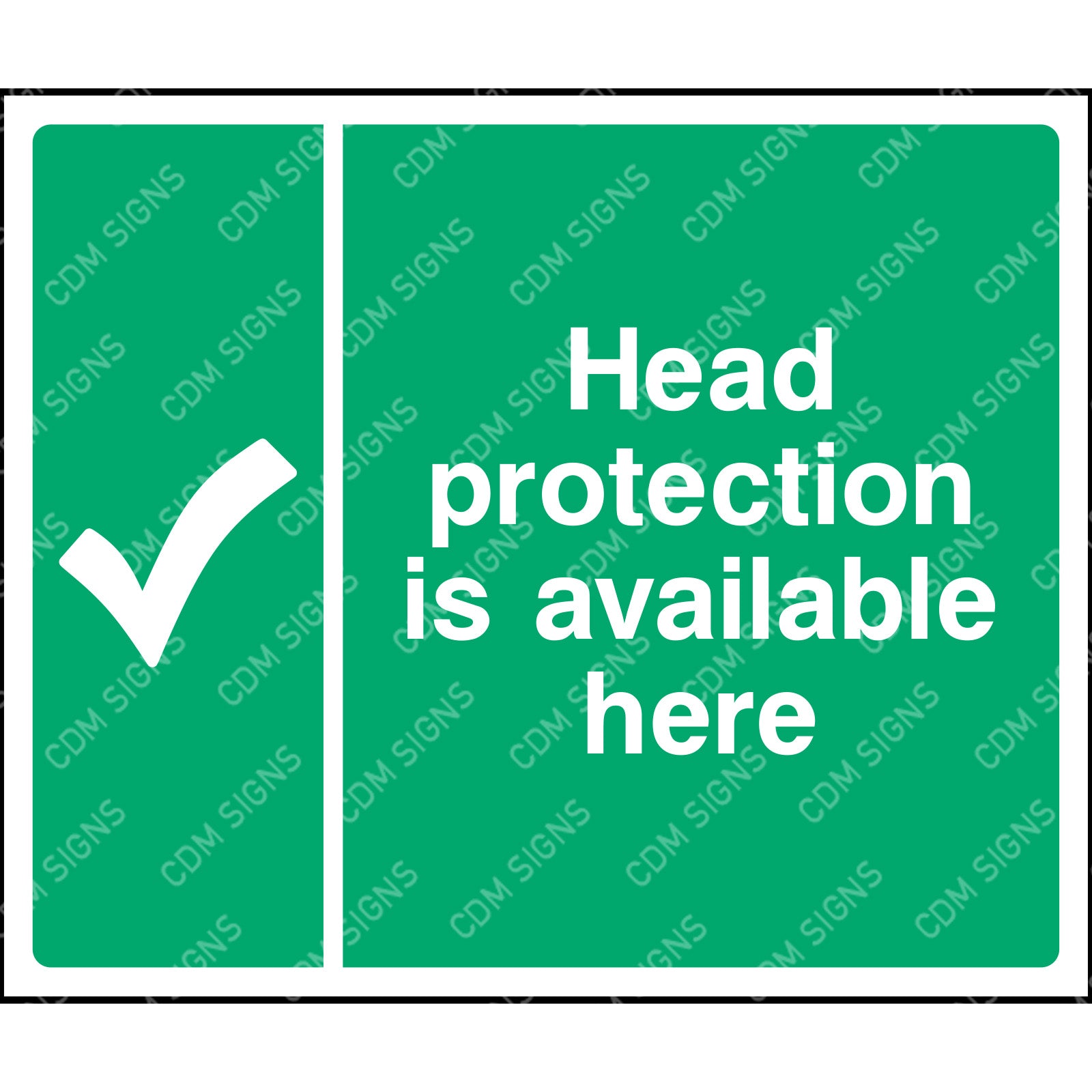 Head protection is available here sign