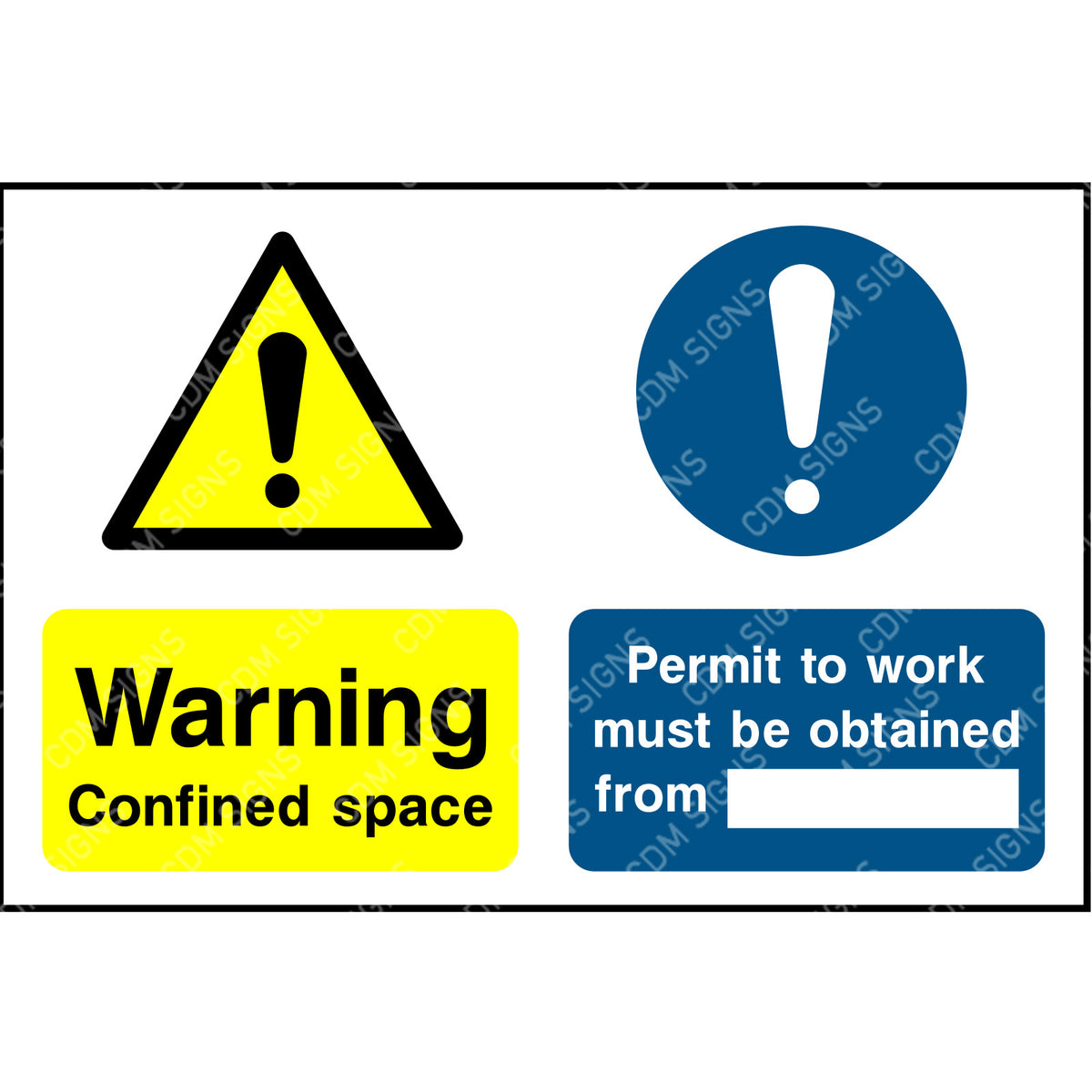 Warning confined space permit to work must be obtained