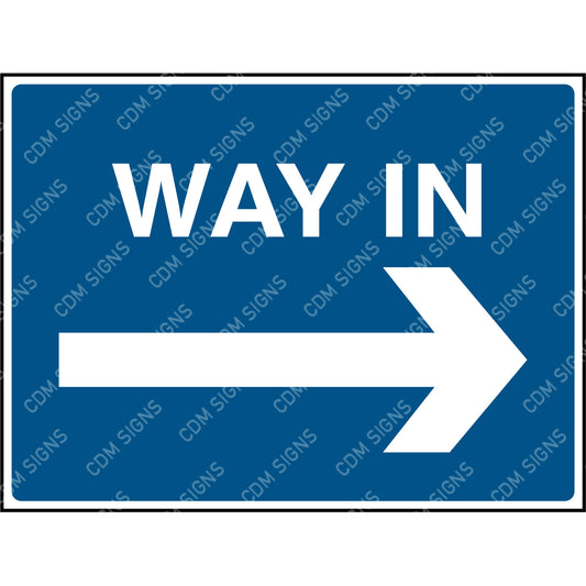 Way in right arrow sign