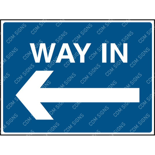 Way in left arrow sign