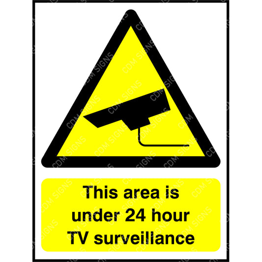 This area is under 24 hour TV surveillance site sign