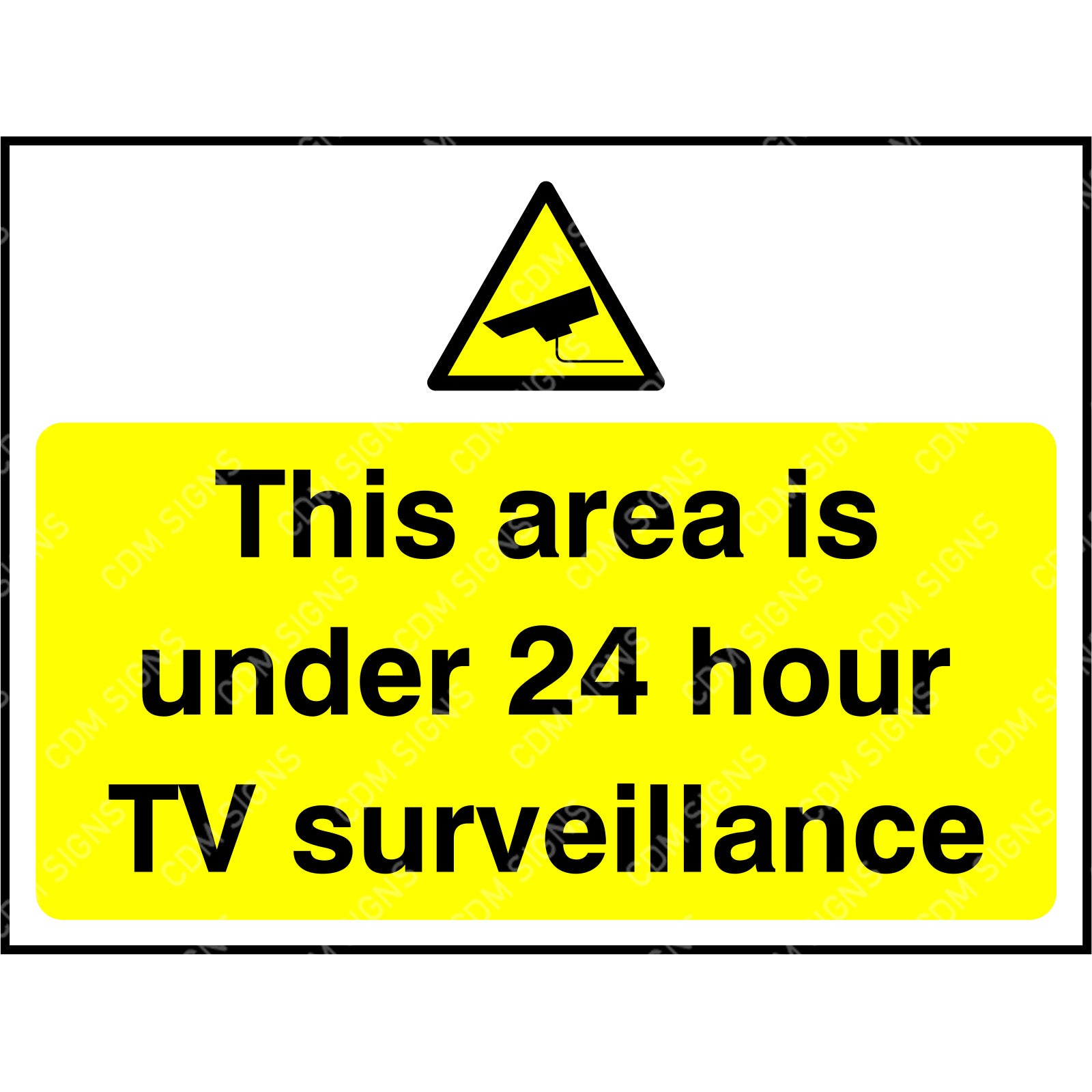 Warning sign this area s under 24 hour TV surveillance